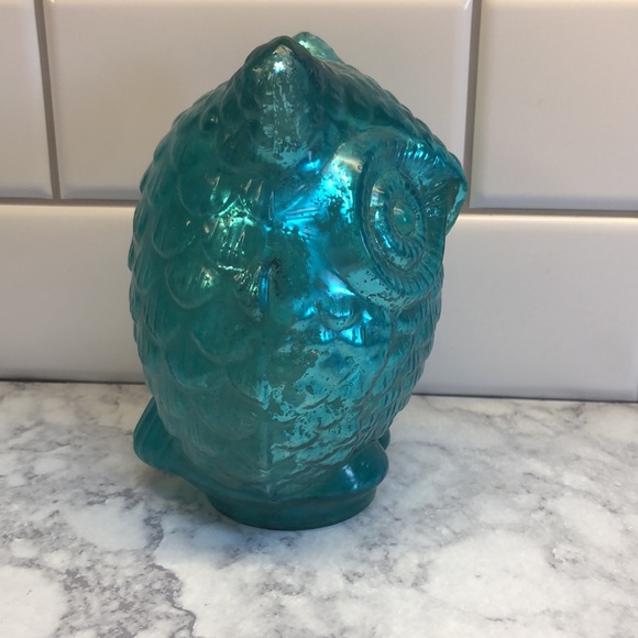 Turquoise Glass Owl - Picture 2 of 7